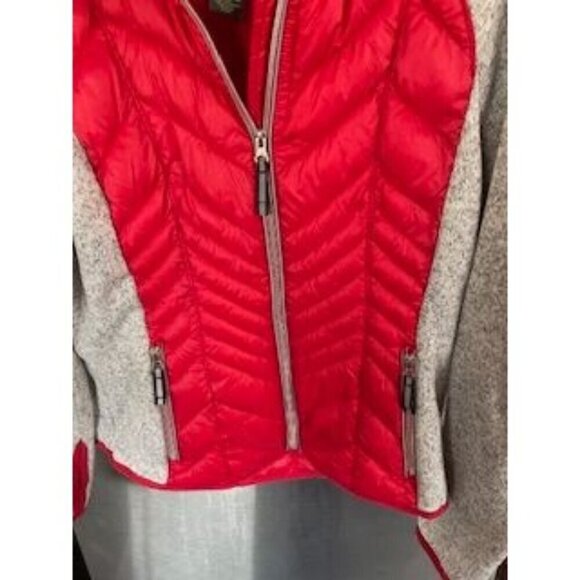 Xersion Women's Large Red & Gray Full-Zip HIDE AWAY HOOD Jacket With Thumbholes - Picture 14 of 16